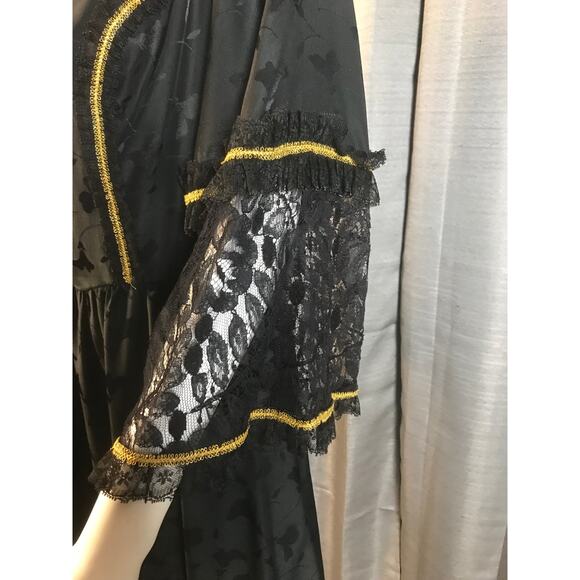 Vintage Ricci Antonio Custom made Black and Gold Party Dress Sz M - Picture 3 of 6